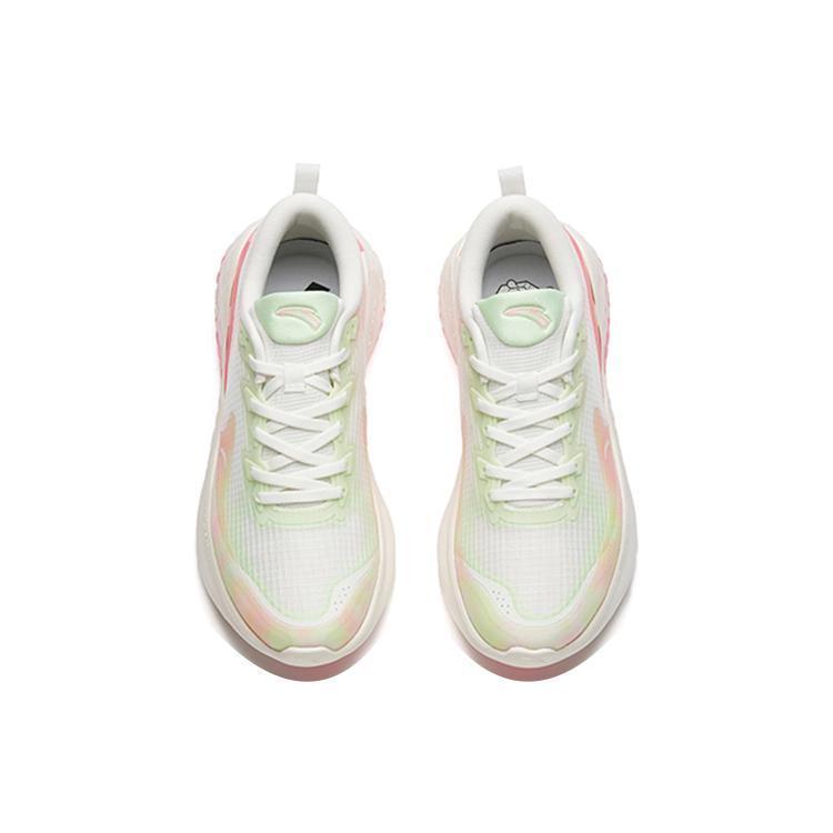 New Anta Cushioned Slip Resistant Low Top Running Shoes Women's White Green Pink 122145556S-6
