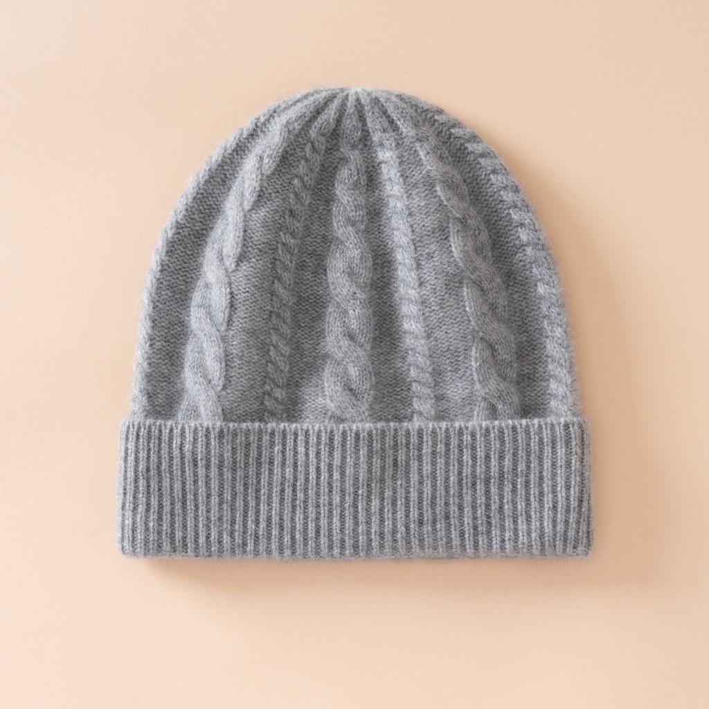 Size Batch% Pure Cashmere Top Luxury Women's Solid Color Plaid Small Twist Knitted Headhat