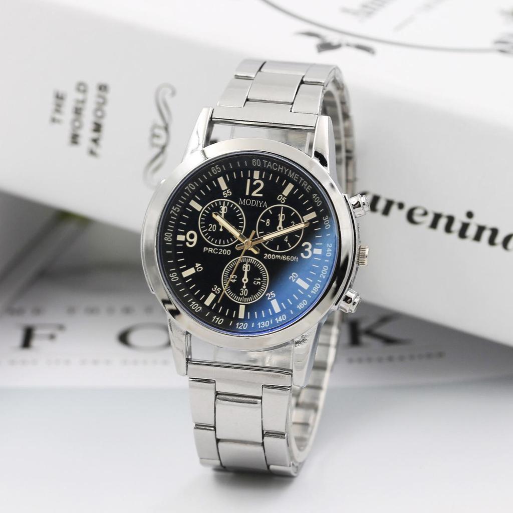 Men's Stainless Steel Blue Light Quartz Fashion Watch