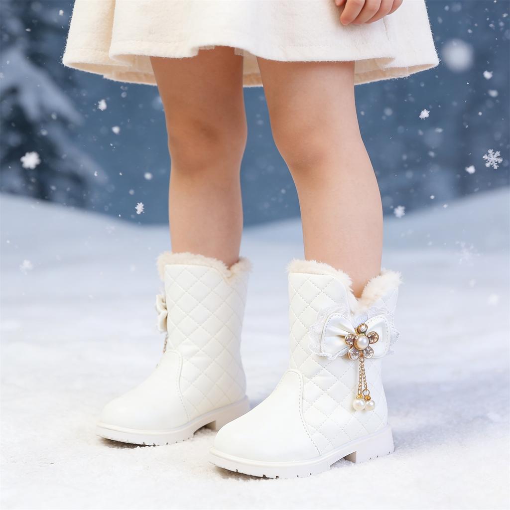 Modische Bequeme Schleife Warme Stiefel Für Kleine Mädchen
