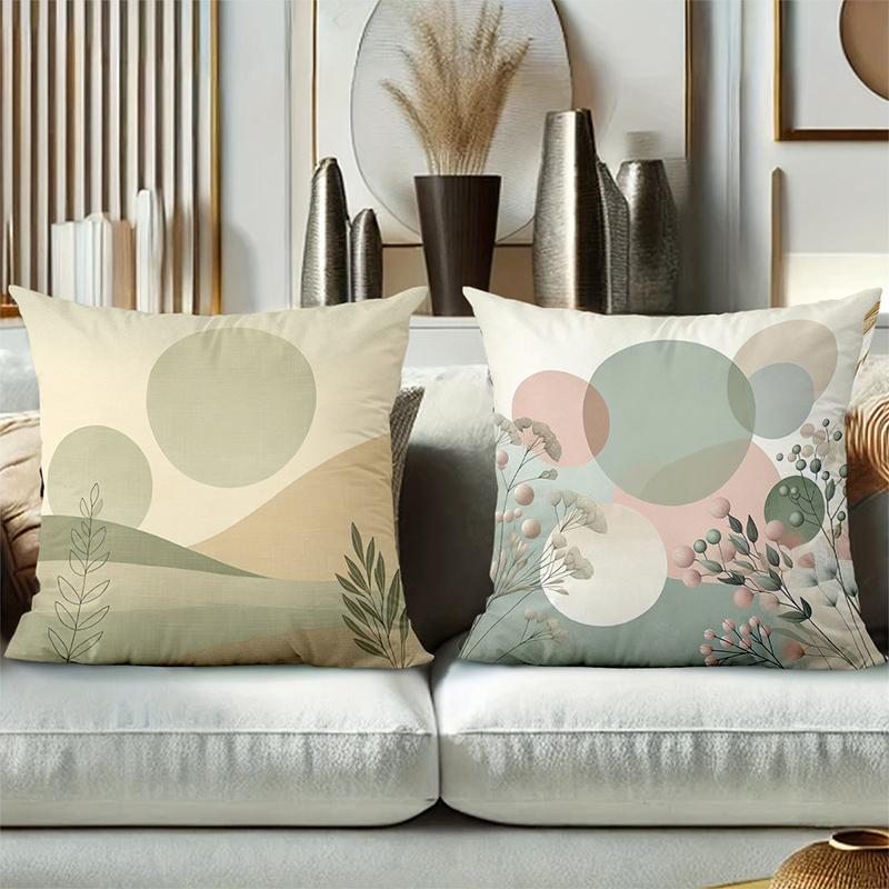Modern Geometric And Floral Pattern Throw Pillows Polyester Pillowcase, Sofa Decorative Cushion Cov Headboard Pillow