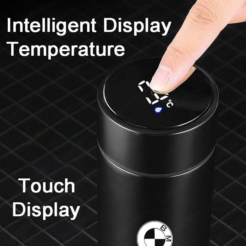 For Bmw M E46 E90 E60 F10 F30 X3 X5 M2 M3 M5 M6 Car Logo Temperature Display Thermos Cup Stainless Steel Divided Thermos Bottle