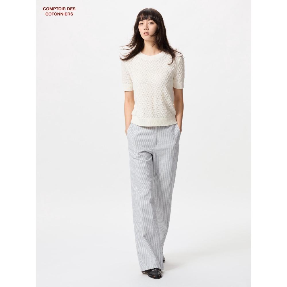 

Прямые брюки из смесового хлопка Uniqlo Japan 61 BLUE/M