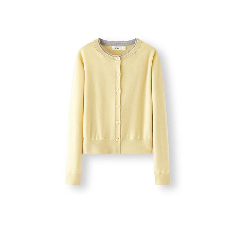 Semir Damen Colorblock Strickjacke aus Wolle