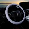 Car Steering Wheel Cover D-Shaped Handlebar Cover Summer Breathable Non-Slip Sweat-Absorbent Linen All-Season Universal Cartoon Cute for Women