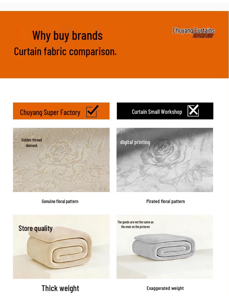 Chu Yang Meng Yuan Wei French Style Embossed Jacquard Sheer Curtains - Living Room Balcony, Light Filtering Privacy.