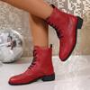Thigh High Open Toe Boots For Women Wide Calf Leather Lace Up Round Toe Women'S Boots Fashionable And Casual Thick Botas Mujer
