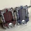 New Mini Picture Frame Gothic Card Gumei Display Frame Skull Skeleton Card Frame Can Accommodate Card Size 5.8x8.5cm with Base