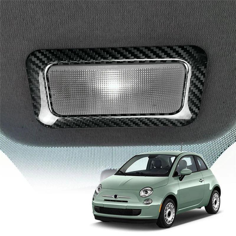 For Abarth 595 695 Fiat 500 2007-     2024 Compatible Carbon Fiber Car Reading Lamp Sticker Trim
