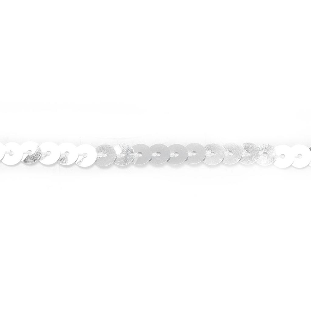100 Yard Sequin String 6mm Decorative Accessory for Cloth Shoe Plastic Resin Sequin Line Silver 100 Yard Roll