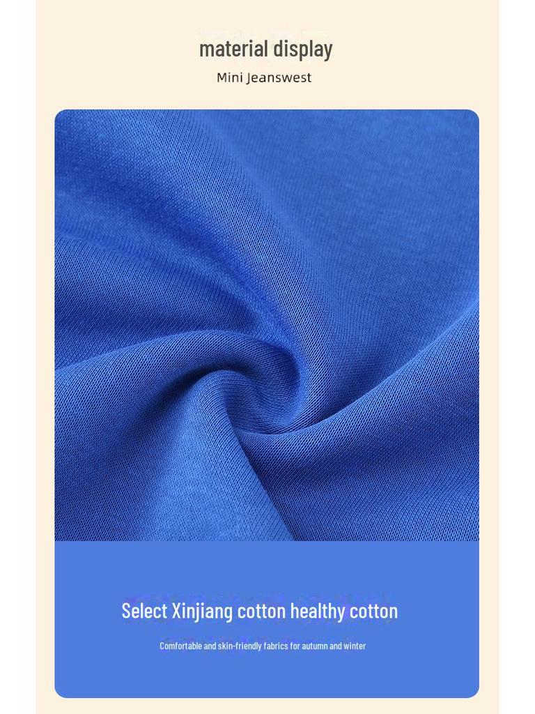 Dziecięca Bluza z Okrągłym Dekoltem z Pluszem dla Chłopców i Dziewcząt - Logo na Zamówienie, Jednolity Kolor, Jesień/Zima