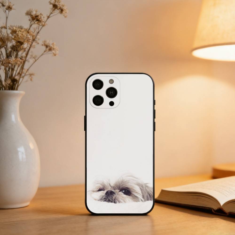 Painting Art Shih Tzu  Phone Case For iPhone 17,16,15,14,13,12,11 Plus,Pro Max,XS,Soft Silicone Black Cover