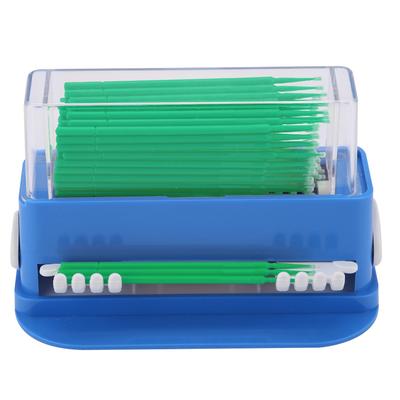 Dispenser per pennelli in bastoncini pieghevoli con punta per micro applicatore monouso dentale con scatola (verde)