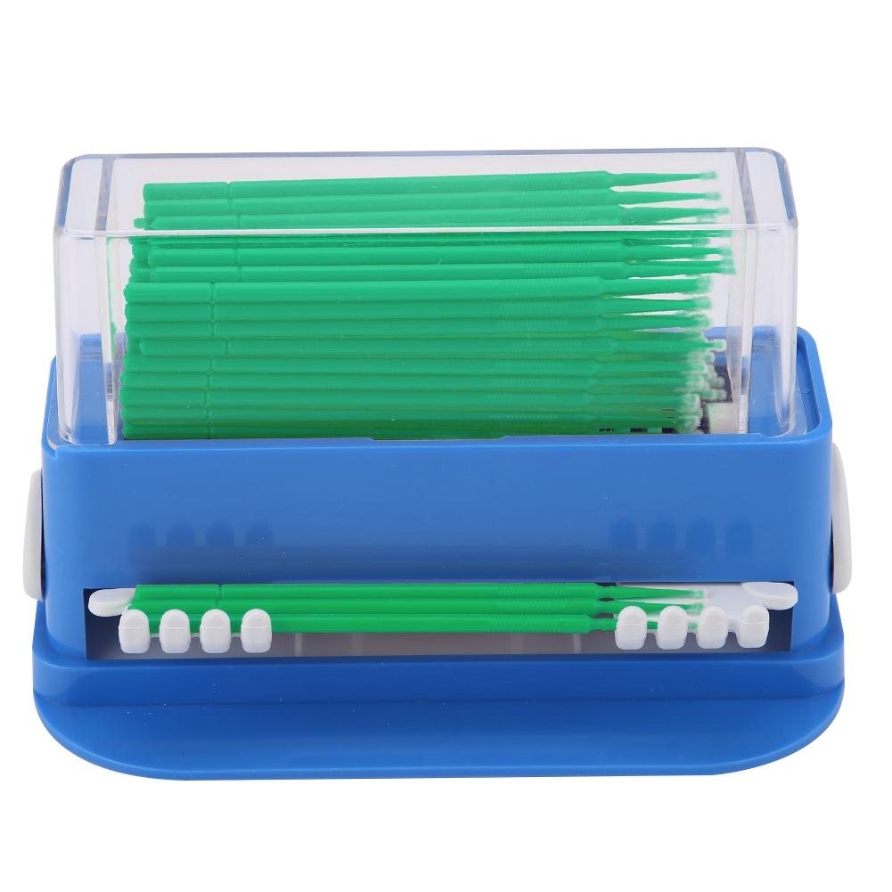

3 Colors Dental Disposable Micro Applicator Tip Bendable Sticks Brush Dispenser with Box Green