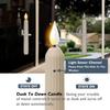 6-Pack Sensor Dusk To Dawn Window Candles with Suction Cups, Ivory Striped Candle Holders, Roman Column Christmas Window Candles, Battery Operated