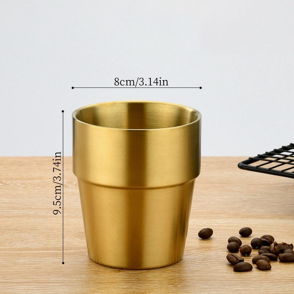 1pc Stainless steel staircase double-layer cup, outdoor portable, stackable camping water cup, double Korean beer cup, dining cu