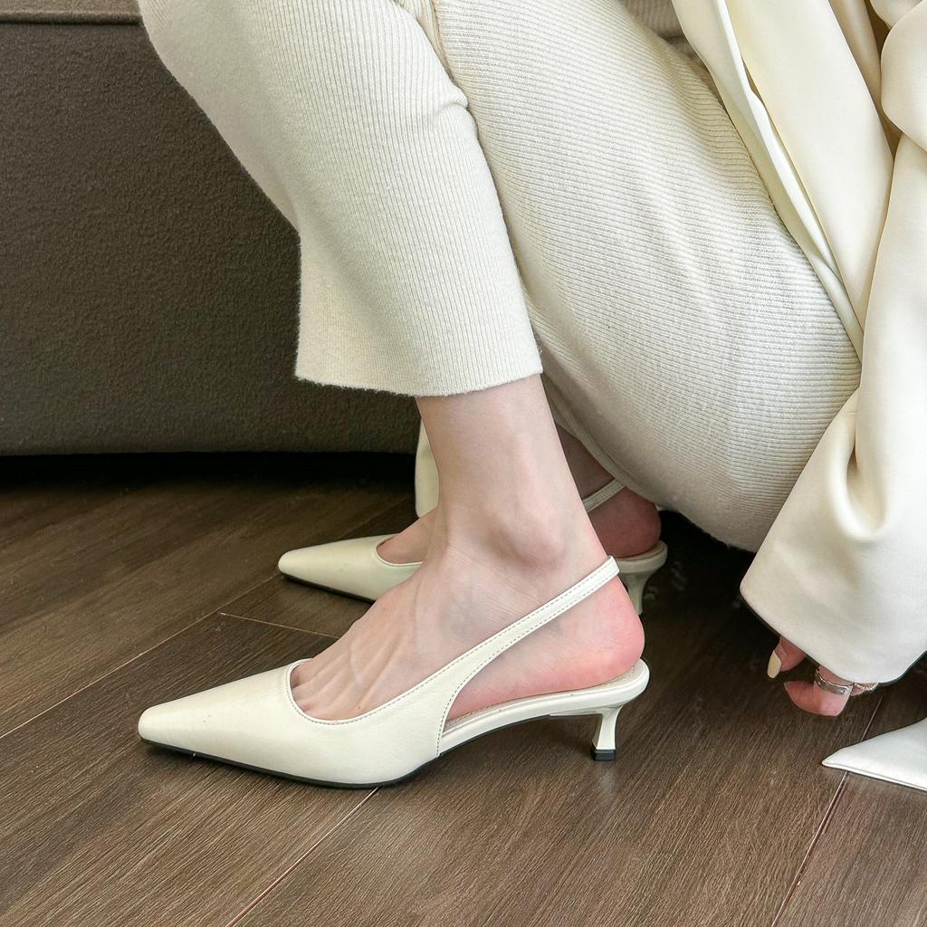 French pointed toe bag head sandals women's summer 2025 new models with skirts fashion temperament thin heels low heels high heels