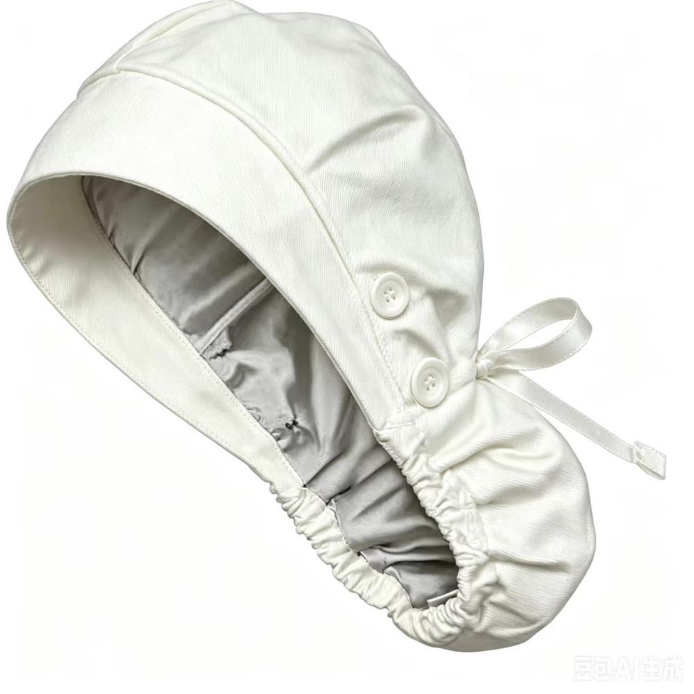 Satin Lining Surgical Hat Elastic Ponytail Holder Cap New Matte Fabric Cap For Nurse