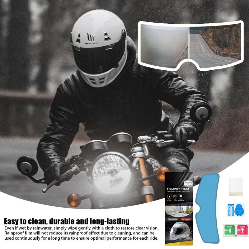 Helmet Rain Protection Film Anti-Fog Insert Stickers Long-Lasting Helmet Visor Rain Proof Film Weatherproof Helmet Lens Sticker