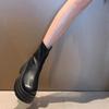 Martin boots Maillard women's autumn height increase new fashionable thick-soled versatile small zipper elastic thin short boots