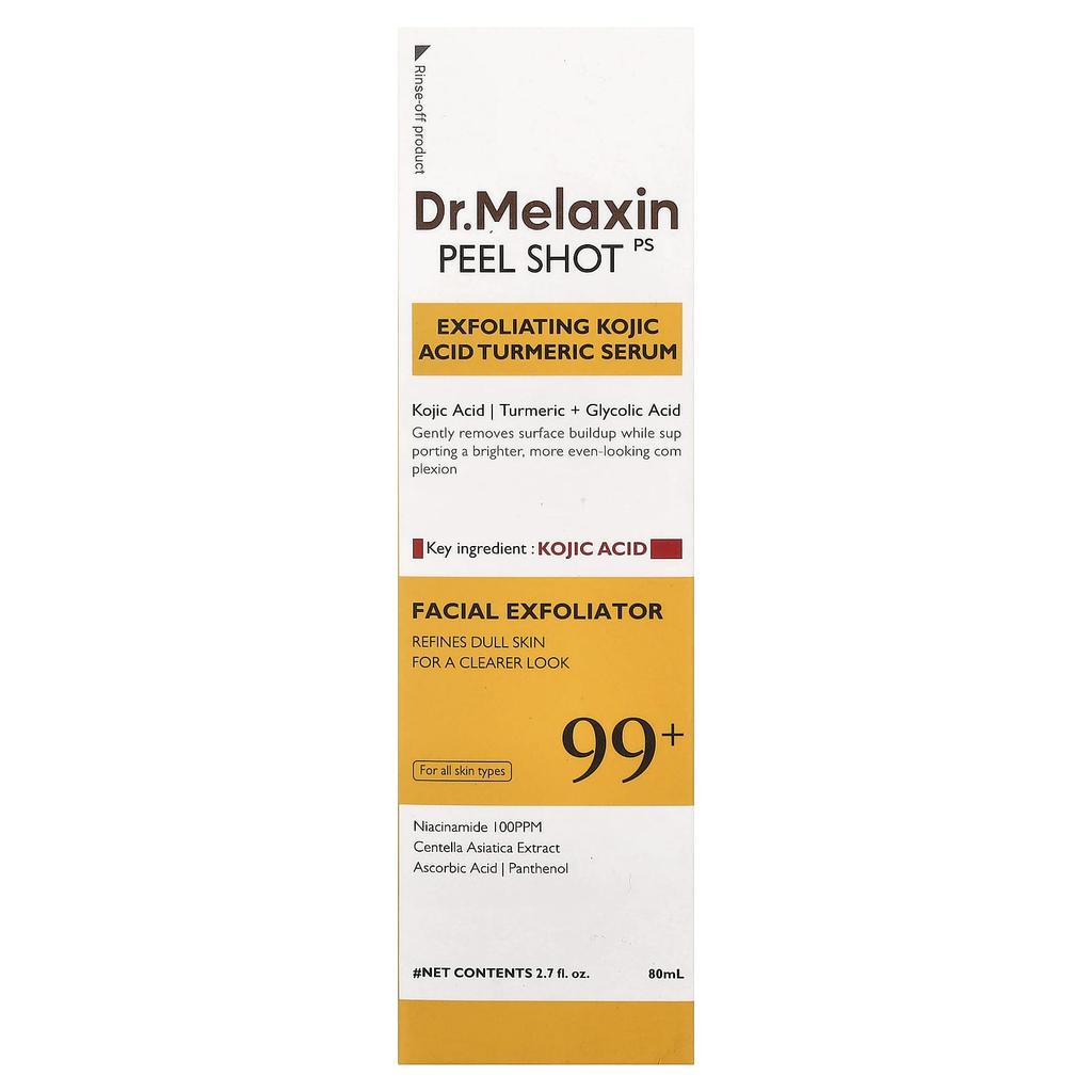 Dr.Melaxin, Peel Shot, Exfoliating Kojic Acid and Turmeric Serum, For All Skin Types, 80ml (2.7 fl oz)