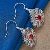 Stylish 925 Sterling Silver Delicate Daisy Rose Red Zircon Earrings for Women - Charming Party Gift Accessories