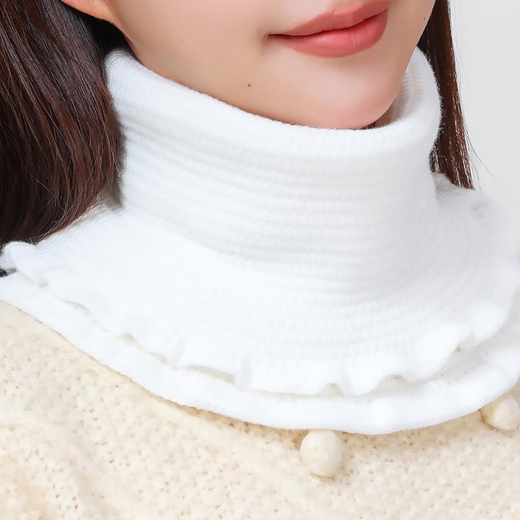 New Women Winter Scarf Knitted Cotton Fake Collar Scarf Women Warm Turtleneck Neck Warmer Detachable Winter Windproof Scarf