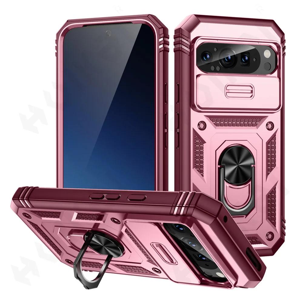 Protective Cases for Google Pixel 9 8 6 Pro with Slide Camera Protector 2 In 1 Phone Case with Kickstand Cover Funda Pixel Shell