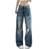 Fashionable Comfortable Pear-shaped Figure Jeans Female Autumn Big Size Loose Thin High Waist Wide Leg Trousers Jeans for Women Long Denim Pants