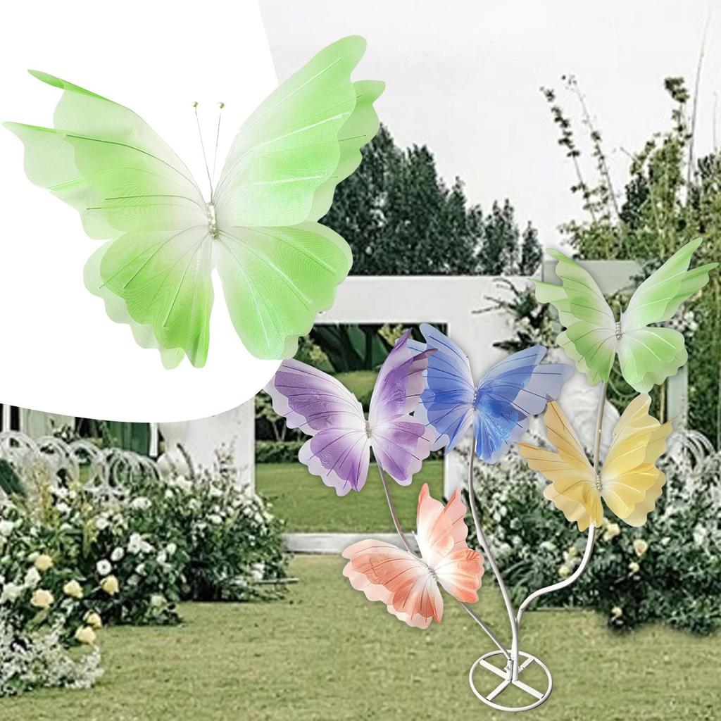 Künstlicher Gaze Schmetterling Blume Schmetterlinge mit Ständer Brautparty Zubehör DIY Basteln