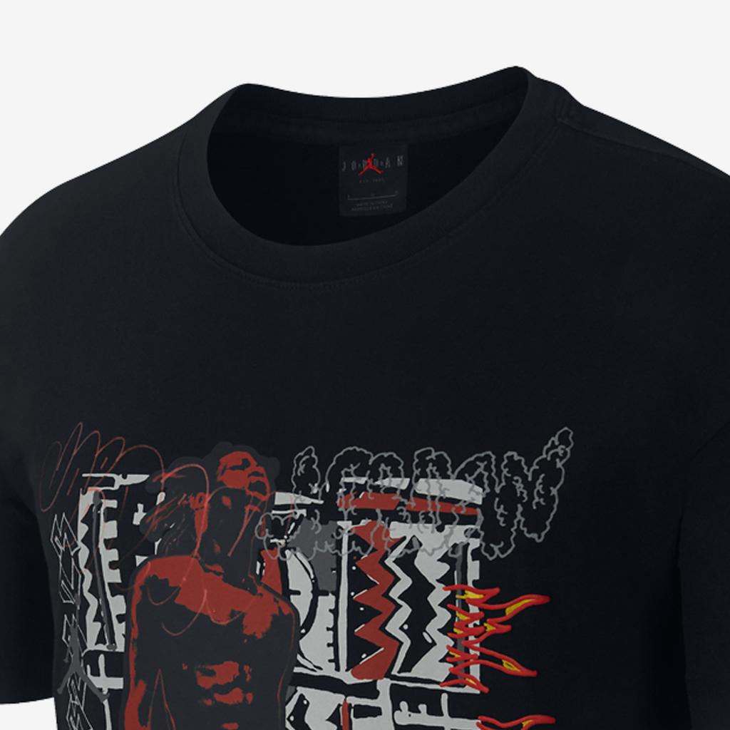 Jordan X Travis Scott Collaborative Houston Rapper Short Sleeve T-Shirt Men Tops Black CK4032-010