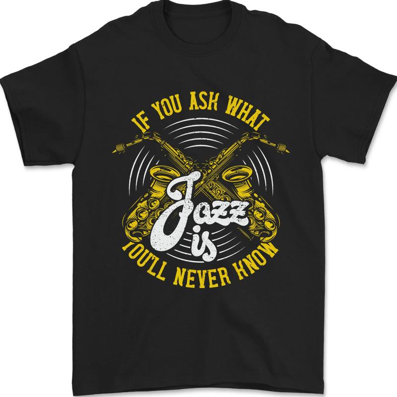 If You Ask What Is Jazz Is Music 100% Cotton T-Shirt - Men s Summer Cotton Graphic Tee S разноцветный