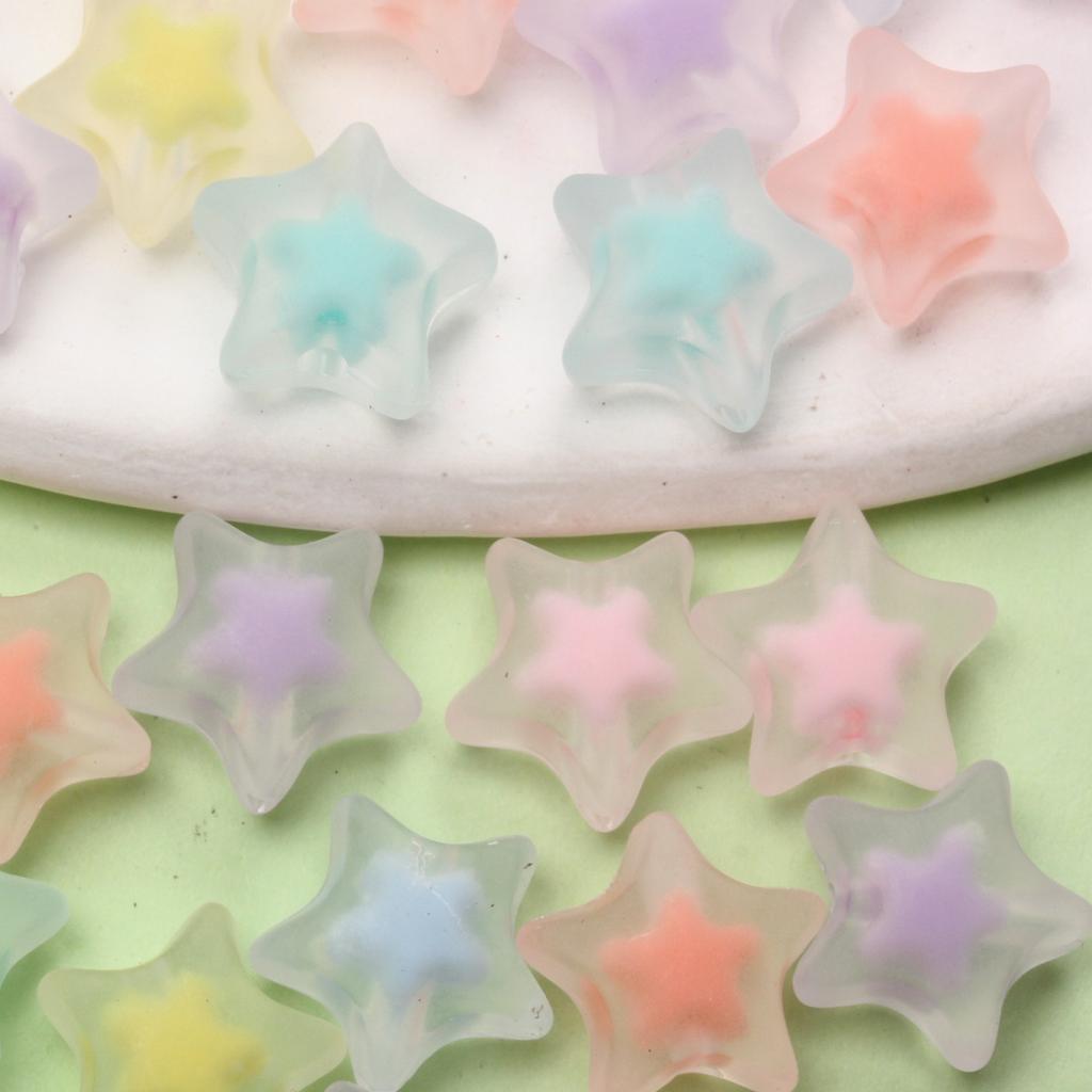 Acrylic Bracelet Earrings Marking for Jewelry Core Pentagram Beads 10pcs Necklace Fashion Handmade DIY Material Matte