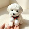Lifelike Cute Lying Teddy Puppy Statue Solid Dog Model Ornament Creative Car Dashboard Decor for Car Home Desktop Gift Giving