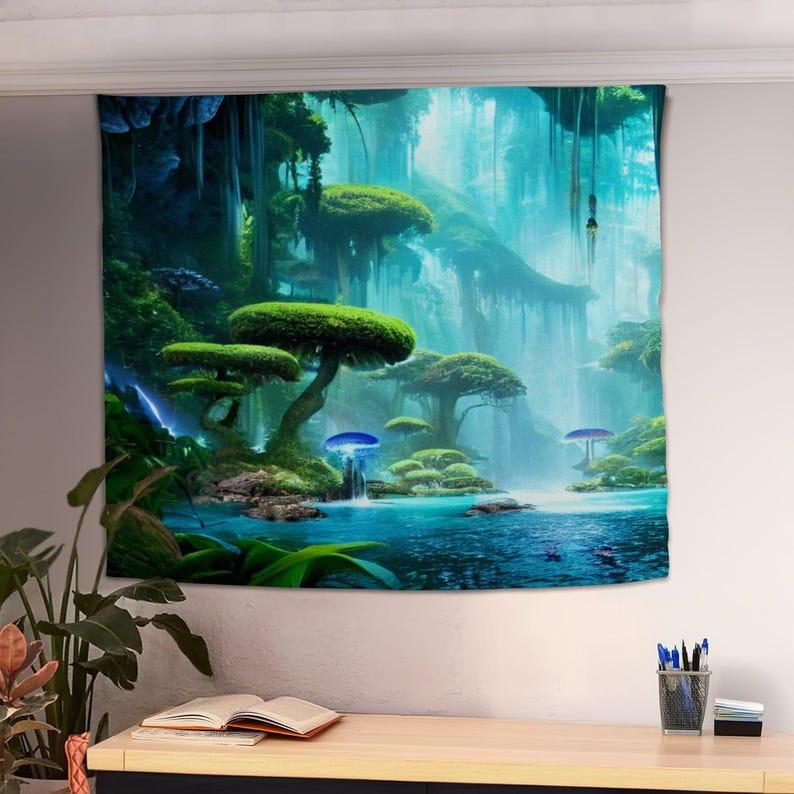 tropical rainforest tapestry 75x100 чёрный