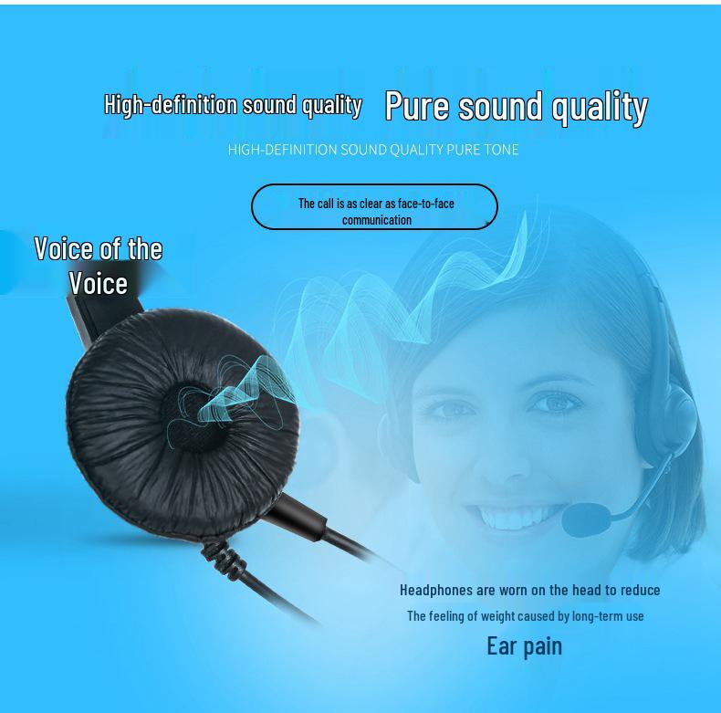 Doppelohriges Over-Ear-Headset für Callcenter, Büros, Online-Unterricht und Prüfungen