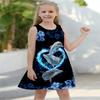 New Summer Children's High Quality Girl Dress Sleeveless Kids Breathable Clothes Fashion Dolphin Printed Beach Casual Style