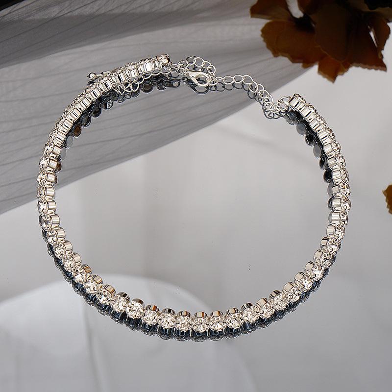 Elegant Sparkling Rhinestone Bridal Choker Necklace Set