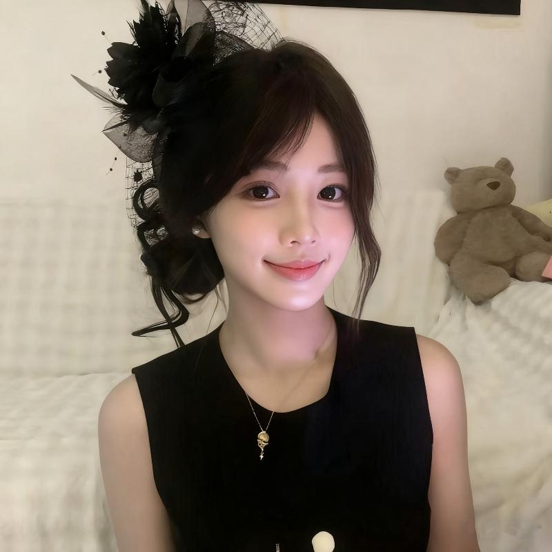 Retro Große Blume Zylinder Hut Haarspange Schwarzer Netzhut mit Feder Haarspange Hochzeit Abschlussball Party Accessoires Stirnband für Frauen