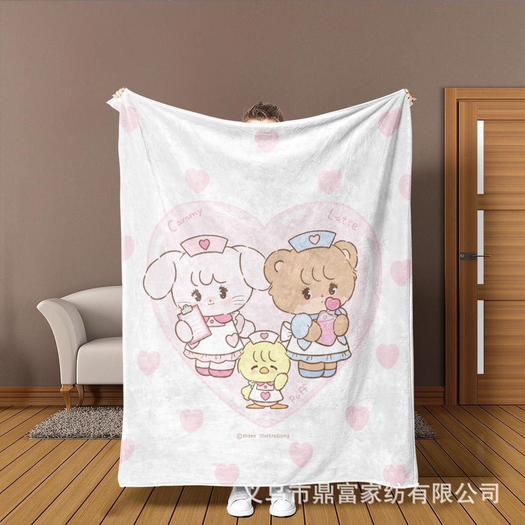 New Cute Cartoon Mikko Flannel Blanket All-season Children's Printed Blanket Soft Nap Blanket