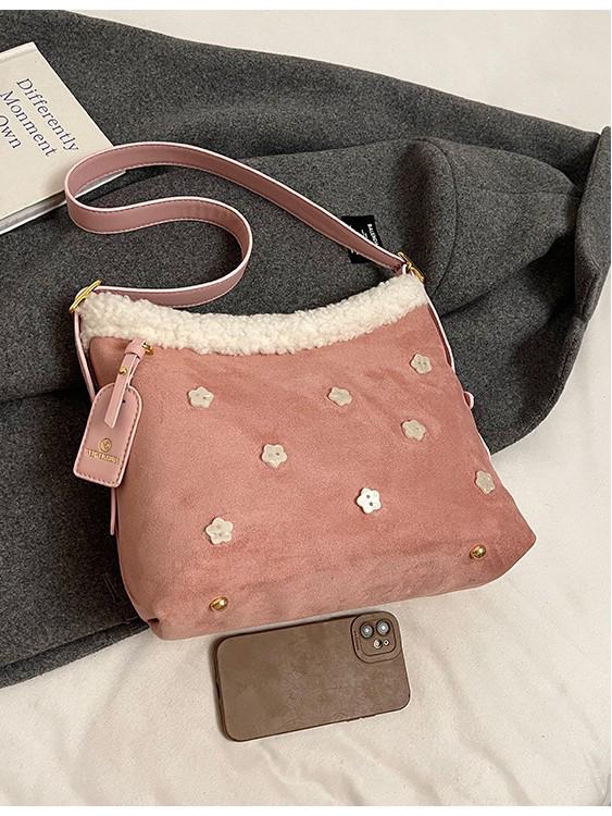 Damen Plüsch Tragetasche - Herbst/Winter Kollektion 2025, Große Kapazität, Lässiger Achselhöhlen-Stil