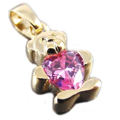 [G1710] - Pink Gold Plated 'Teddy Love' Pendant