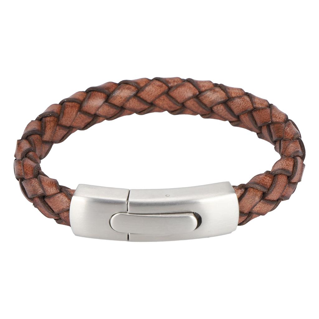 Vintage Woven Leather Bracelet Men s Cuff Wrap Bracelet Braided Bracelet with Magnetic Clasp