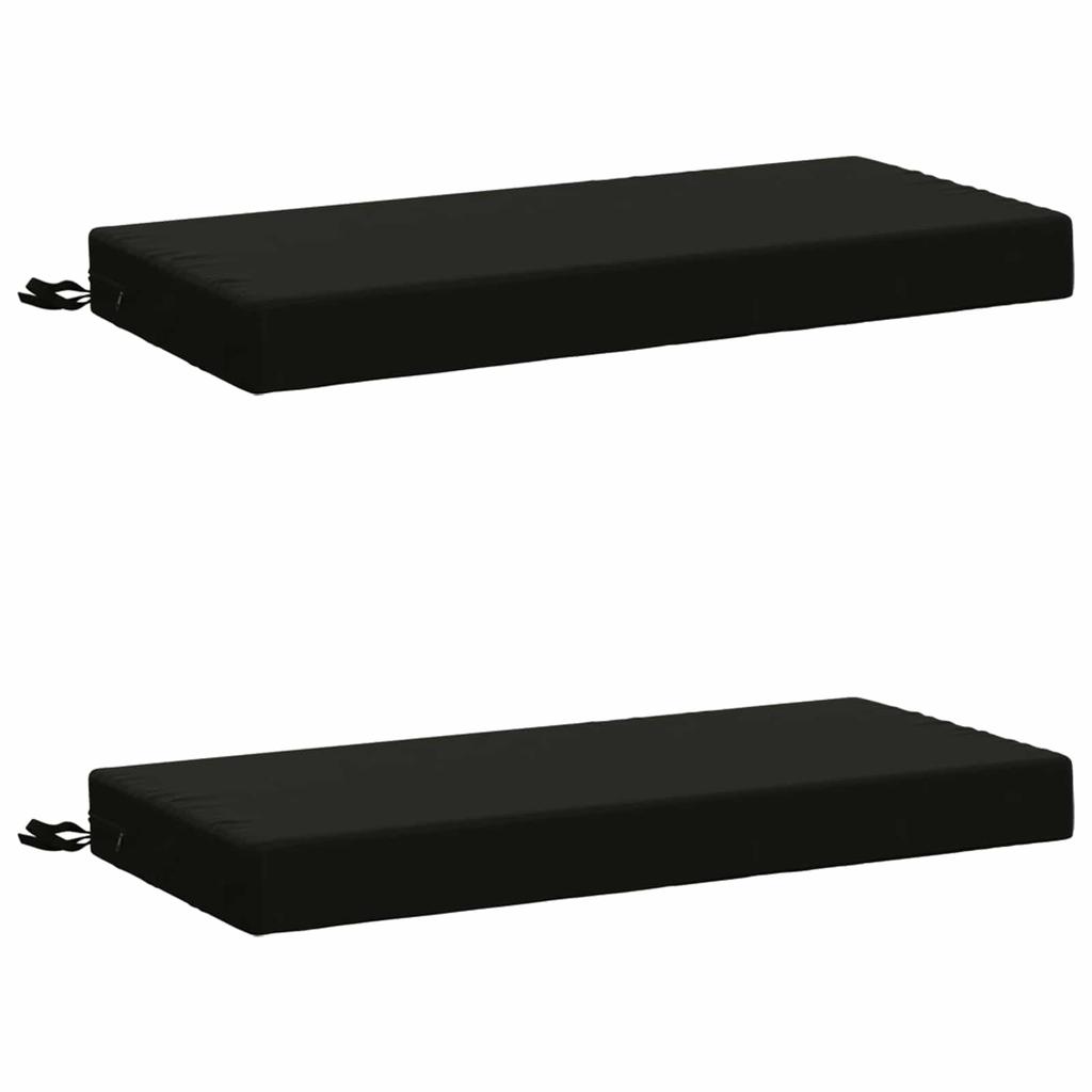2 piece Bench Cushion Set SOEST 2 pcs 100percent Polyester Black