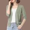 Summer Ladies Knitting Cardigan Jacket Women Short Thin Female Shawl Noble Ice Silk Knitting Shirt Sun Protection Clothing