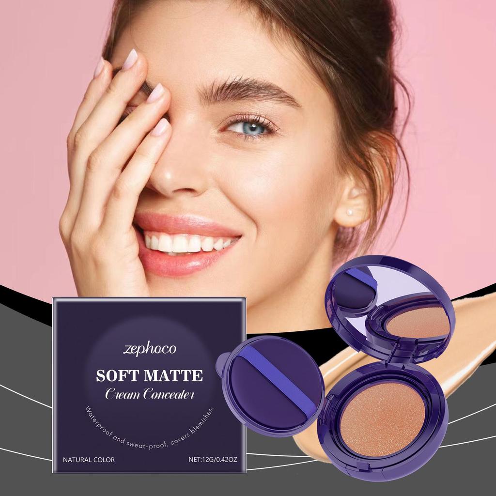 Zephoco Hydrating Cushion Foundation (Natural) - Moisture-lock, Long-lasting, Even Skin Tone, Clear Natural Finish.