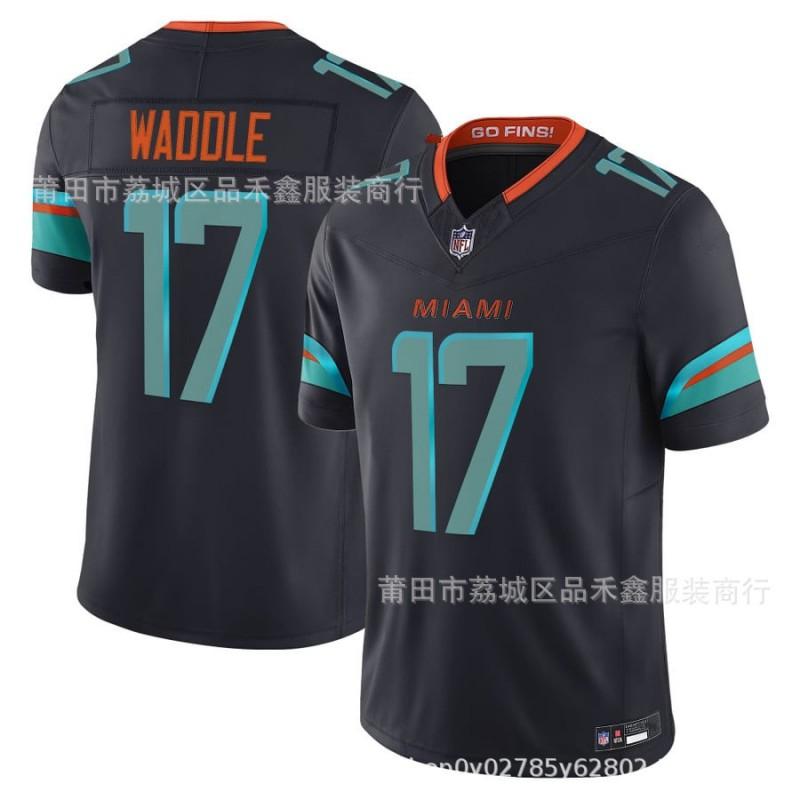 Miami Dolphins Football Jersey Men Women Cotton Custom Number 1 10 13 17 28 Embroidered Black Uniform
