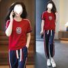 Women's Spring Clothing Set - Athletic Pants Suit - Korean Version - Loose-Fitting, Fashionable Sweatshirt - Casual Clothing Set of Two Pieces
