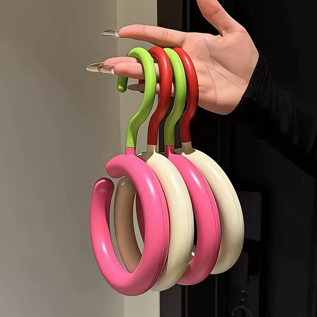 4pcs Dopamine Style Rotating No Drill Wall Hooks, Vibrant Colorful Durable Plastic Multi Purpose Hangers for Scarves, Hats, Bags, Keys,Stylish Home