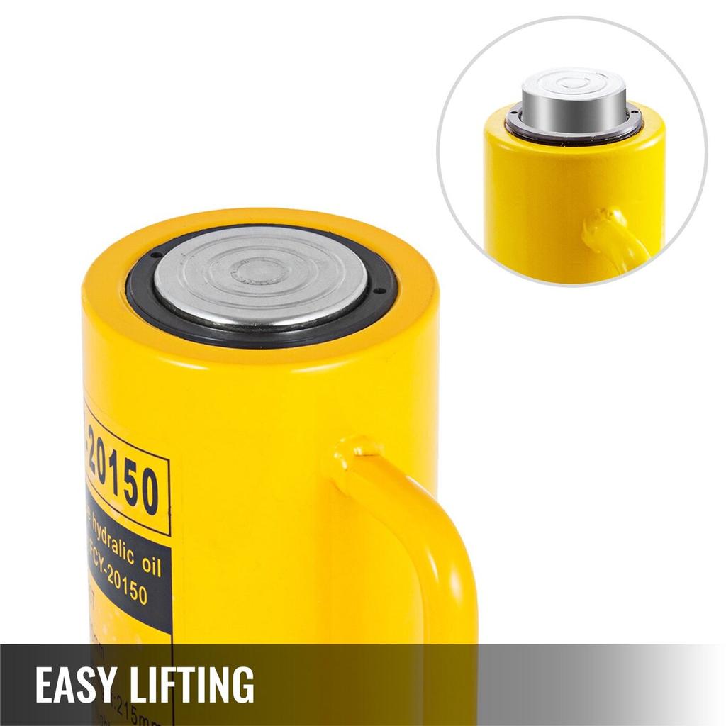 Hydraulic Cylinder Jack, 20 Ton Solid Ram Hydraulic Cylinder, 6 Inch Stroke Single Acting Hydraulic Cylinder, with Quick Connector Portable Hydraulic